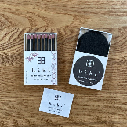 hibi 10MINUTES AROMA 和の香り 白檀 レギュラーボックス 8本入り／専用マット付き