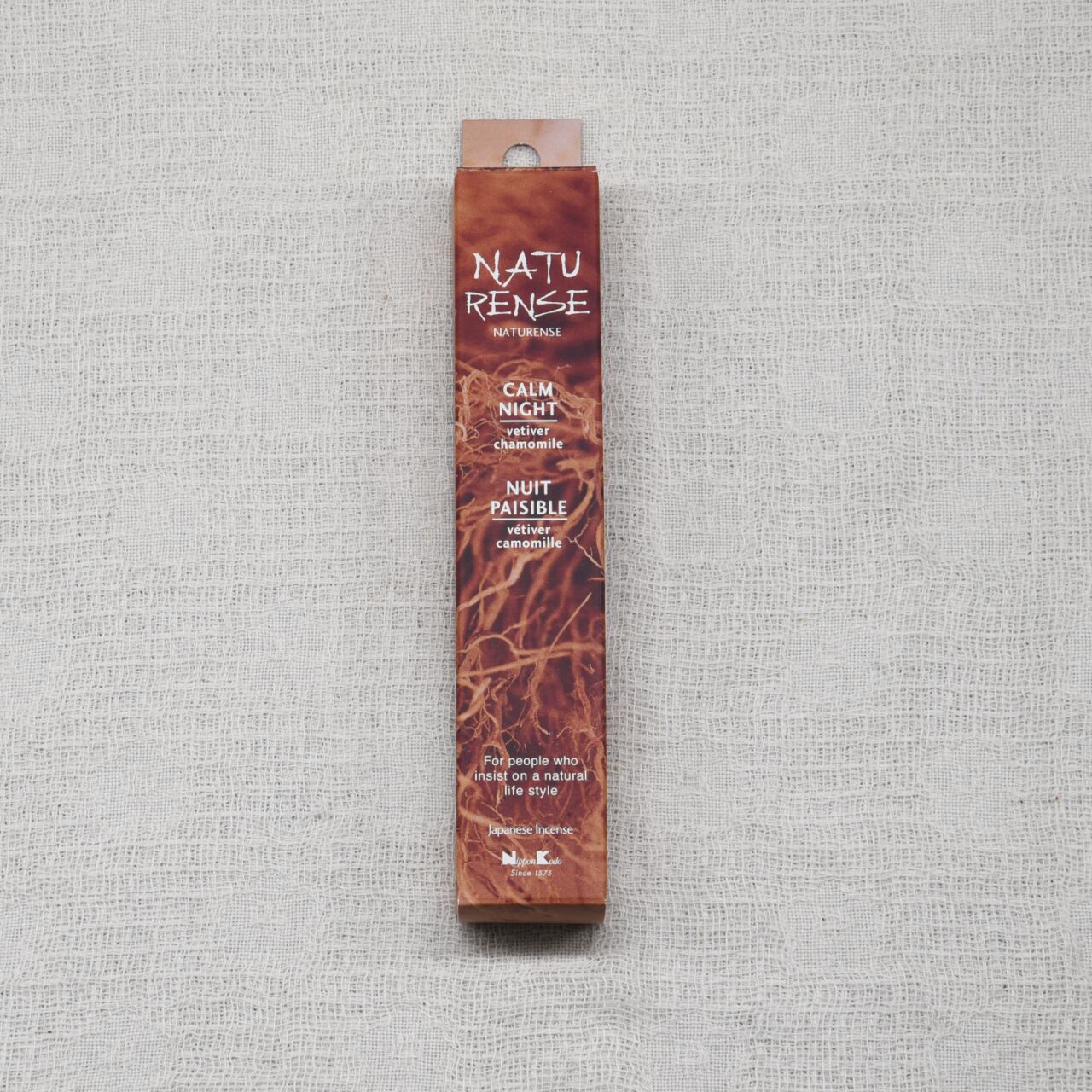 《天然素材のお香》カームナイト（ベチパー×カモミール） | 日本香堂 NATURENSE