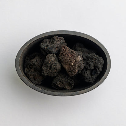 《溶岩石と真鍮鋳物のアロマ・ディフューザー》鋳銅 溶岩石楕円香器 | 銀雅堂