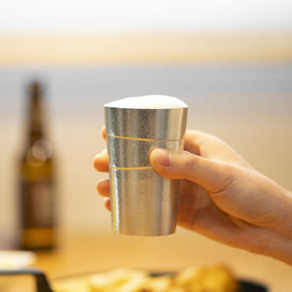 《錫（純度99.99%）の酒器・ビールタンブラー》静波ビールタンブラー｜銀雅堂（ぎんがどう）