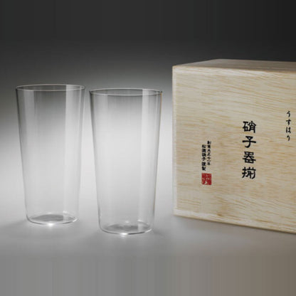 《うすはり》タンブラーL 木箱入 2個セット | 松徳硝子