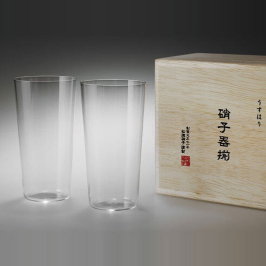 《うすはり》タンブラーL 木箱入 2個セット | 松徳硝子