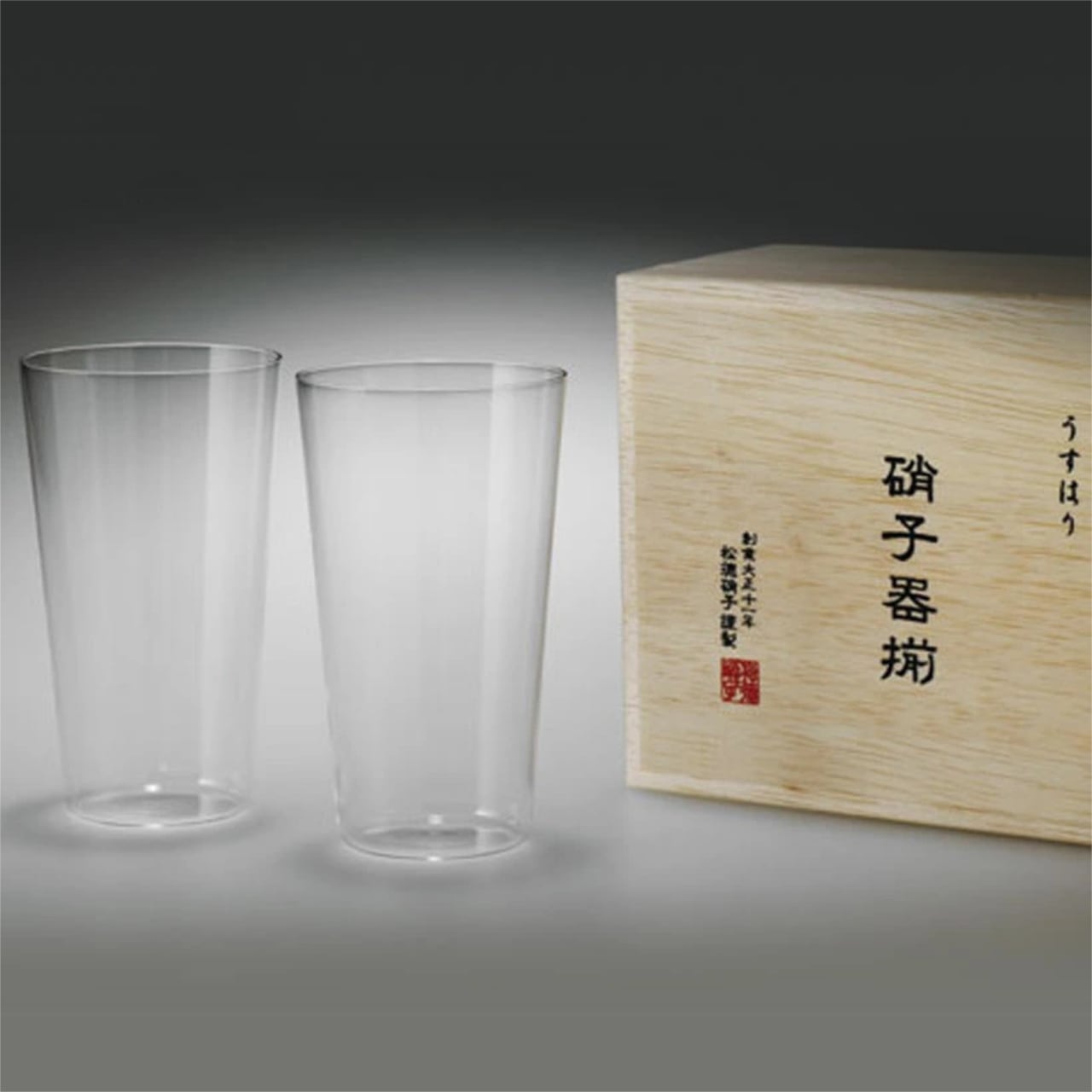 《うすはり》タンブラーM 木箱入 2個セット | 松徳硝子