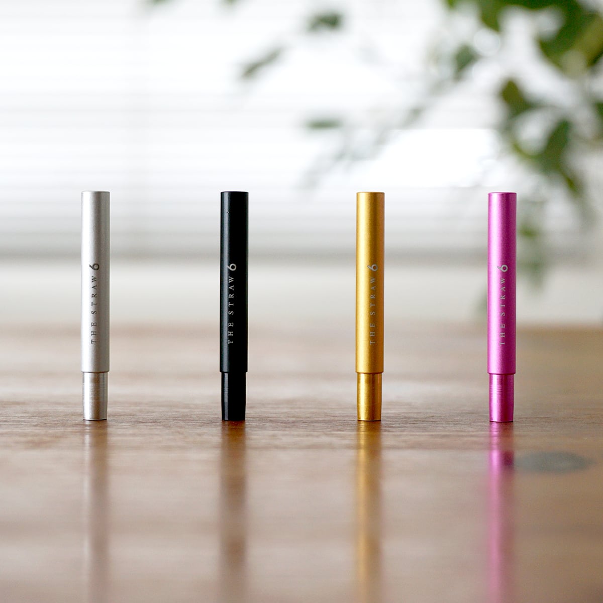 《アルミ製・紙ストロー用アダプター》紙ストローの吸い口にさして口当たりを改善するアルミ製アダプター（専用ソフトケース付き） | THE STRAW 6（4色）