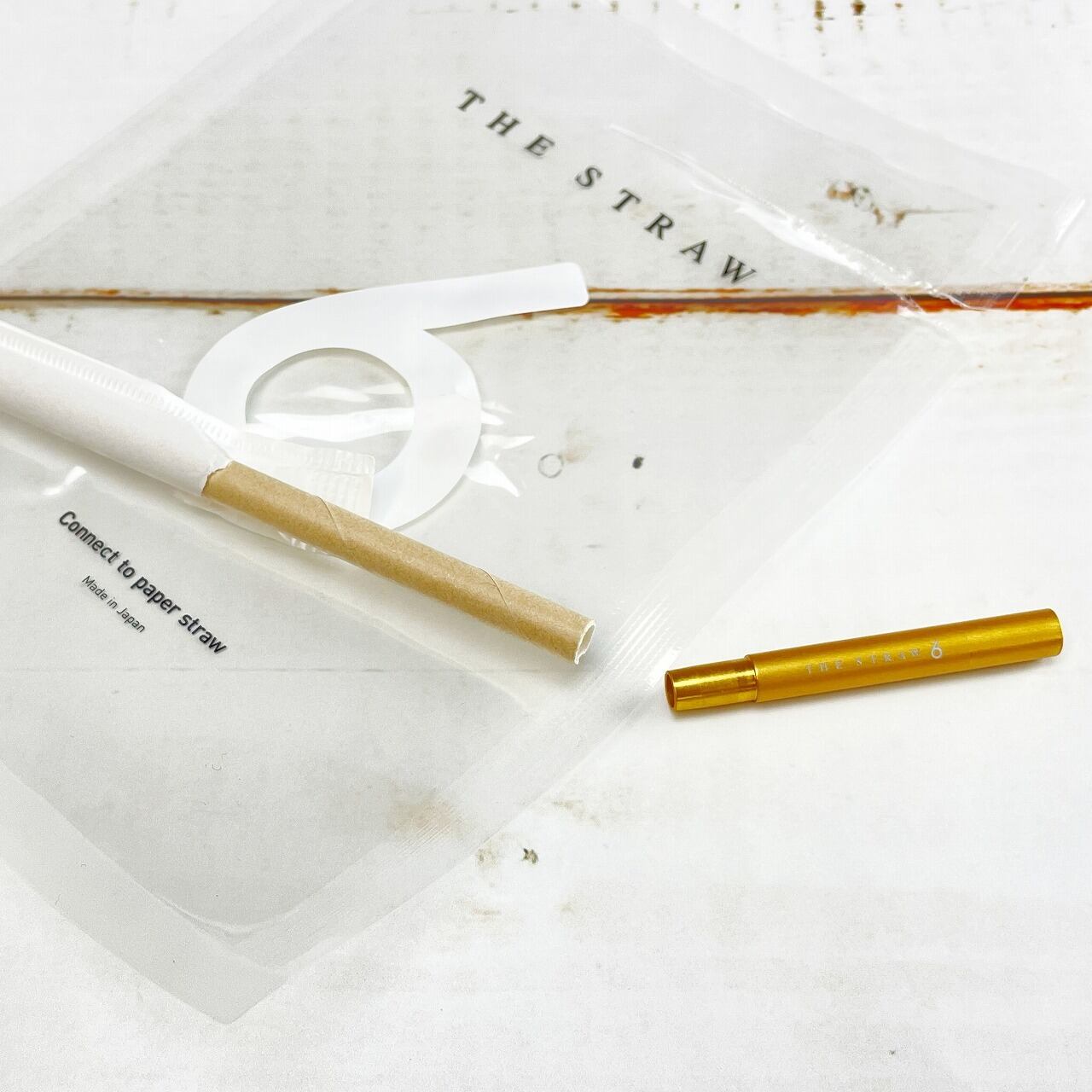 《アルミ製・紙ストロー用アダプター》紙ストローの吸い口にさして口当たりを改善するアルミ製アダプター（専用ソフトケース付き） | THE STRAW 6（4色）