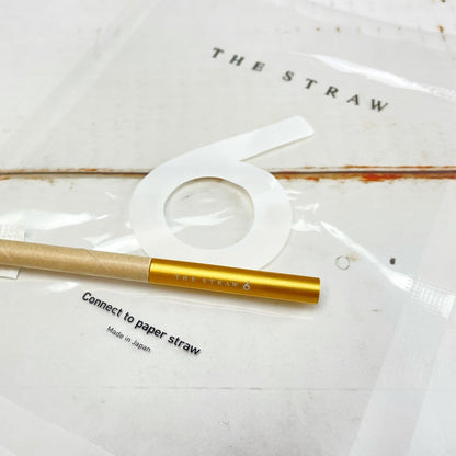 《アルミ製・紙ストロー用アダプター》紙ストローの吸い口にさして口当たりを改善するアルミ製アダプター（専用ソフトケース付き） | THE STRAW 6（4色）