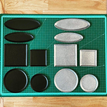 《アルミ鋳物のトレイ》スクエア (四角) トレイ L | シルバー / ブラック