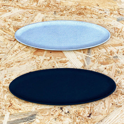 《アルミ鋳物のトレイ》オーバル (楕円) トレイ L | シルバー / ブラック