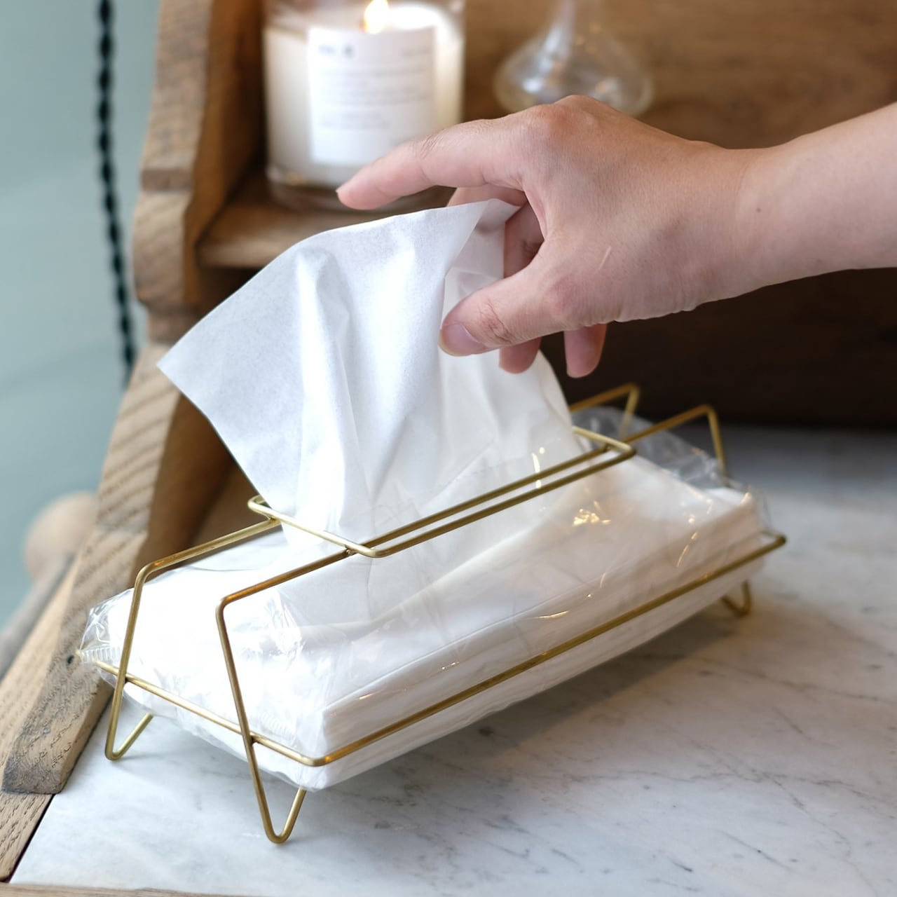 《真鍮製のティッシュディスペンサー》LITA TISSUE CASE| WEST VILLAGE TOKYO