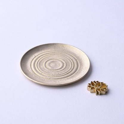 《蓮華をモチーフにした香立てと香皿のセット》香立て蓮華｜銀雅堂