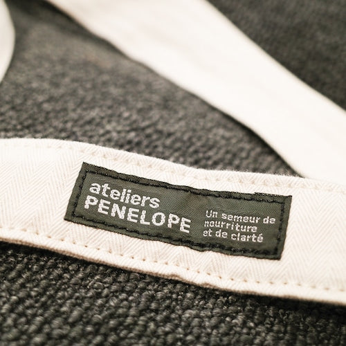 《綿麻ヘリンボーンの2wayトート（2色）》HB Hanging（BG294） | ateliers PENELOPE