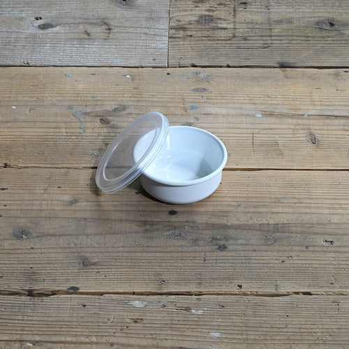 《琺瑯の保存容器（蓋付）/白》ラウンド 10cm| 野田琺瑯
