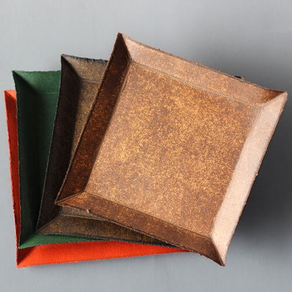 《漆でコーティングした越前和紙のトレイ》UruWashi square tray 120x120