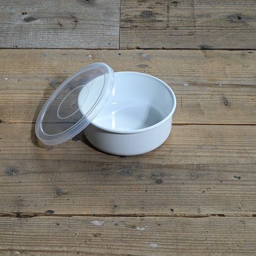 《琺瑯の保存容器（蓋付）/白》ラウンド 14cm| 野田琺瑯